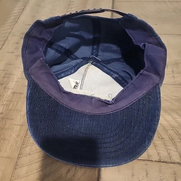 EDDIE'S Restaurant Corduroy Hat Cap Blue Snapback Mens Made In USA Mansfield PA
